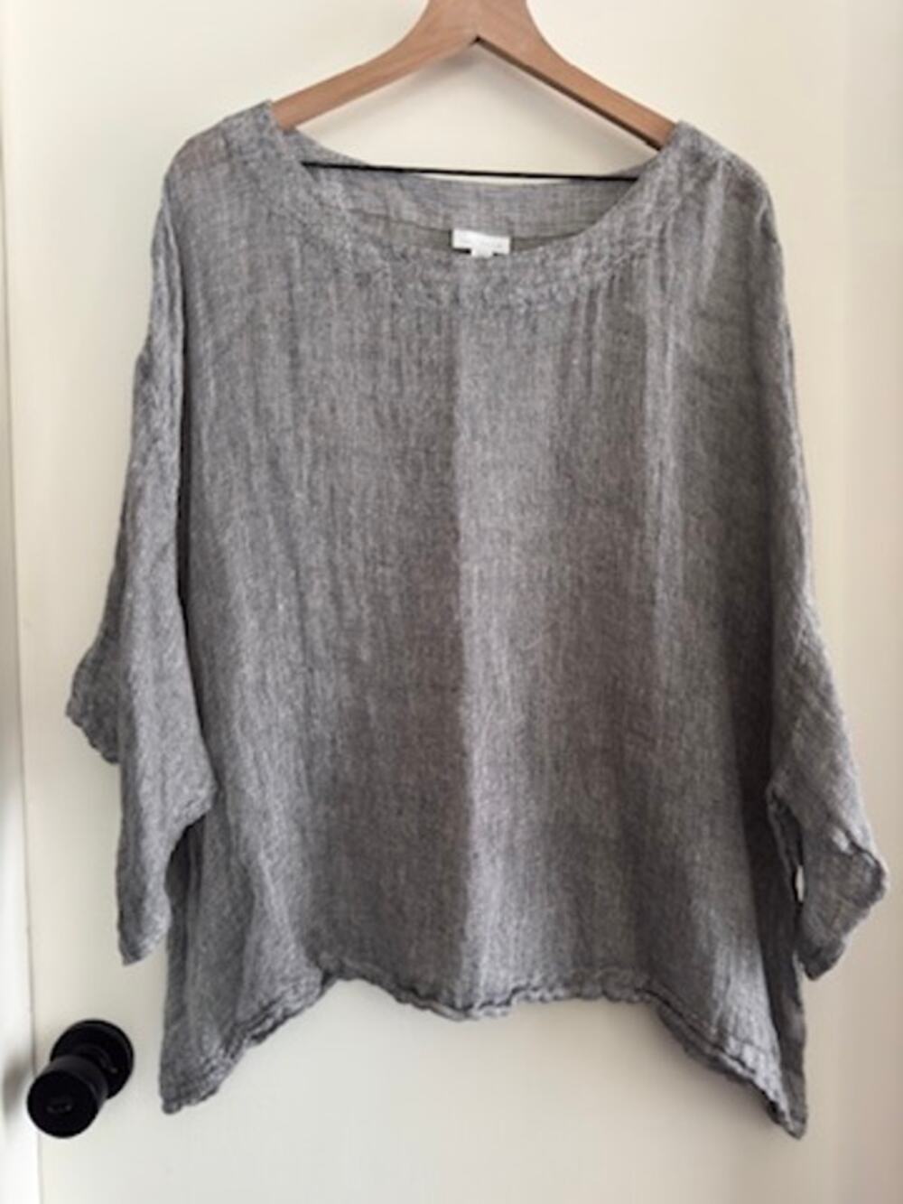 linen pureJill by J Jill drapy boxy gauzey top LX